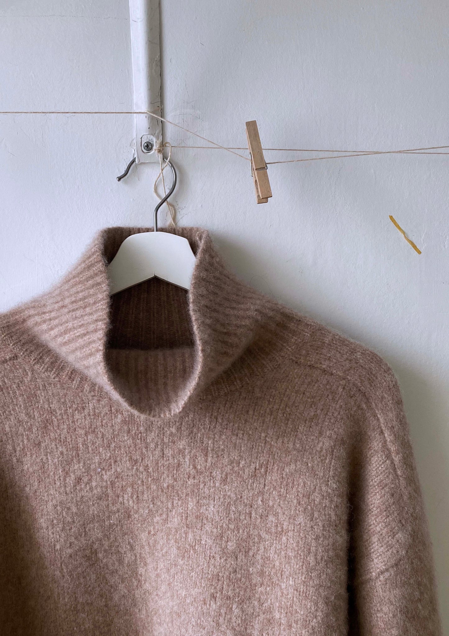 ONE OF A KIND Felted Cashmere Funnel Neck Sweater